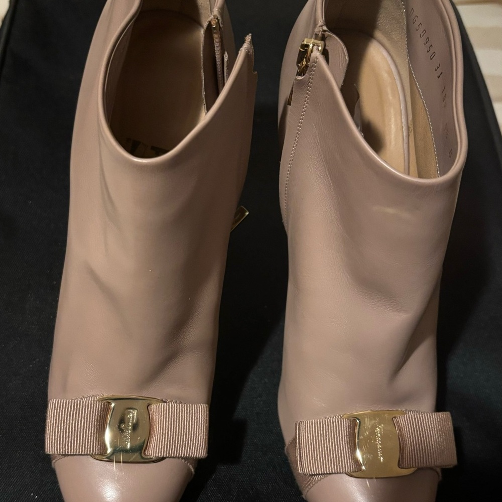 Stunning Farragamo beige booties in like new condition. Barely worn.